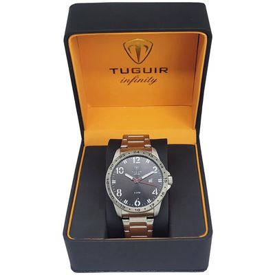 Relógio Tuguir Masculino Ref: Tg9167d Tgi37099 Casual Aço Prateado