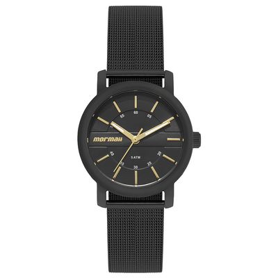 Relógio Mormaii Feminino Ref: Mo2036kl/1p Casual Aço Mesh Black
