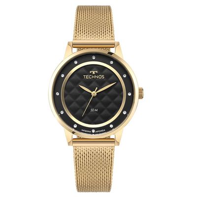 Relógio Technos Feminino Ref: 2035ncj/1p Matelassé Mesh Dourado