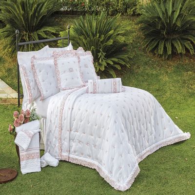 Kit Enxoval King Bordado 600 fios Rivieri Branco Vilela Enxovais 5 peças Branco
