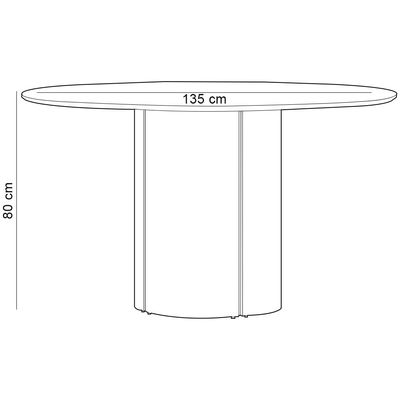 Mesa de Jantar 6 Lugares Redonda 135cm Verbena N01 Off White - Lyam Decor