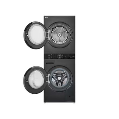 Lavadora e Secadora WK14BS6 WashTower 14kg TurboWash 360° AI ThinQ Black LG Inox / 110V