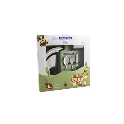 Kit Infantil Tramontina  para Refeição em Aço Inox 5 Peças