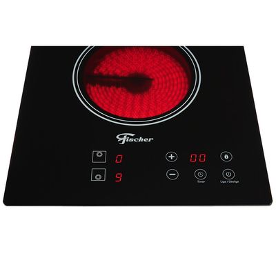 Cooktop Elétrico 2 Bocas Fischer com Touch Screen Vitrocerâmica 30004 Preto / 220V