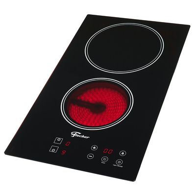 Cooktop Elétrico 2 Bocas Fischer com Touch Screen Vitrocerâmica 30004 Preto / 220V
