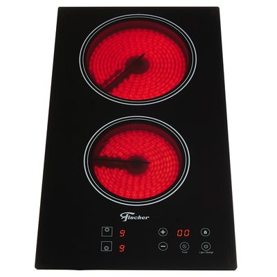 Cooktop Elétrico 2 Bocas Fischer com Touch Screen Vitrocerâmica 30004 Preto / 220V