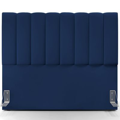 Cabeceira Cama Box Casal 140 cm Dália W01 Suede Azul Marinho - Lyam Decor