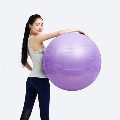Bola Pilates Suiça Yoga Ginástica Fisioterapia Abdominal 55cm Roxo