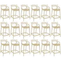 Kit 18 Banquetas Média Allegra 66cm Design Cozinha/bancada - Nude