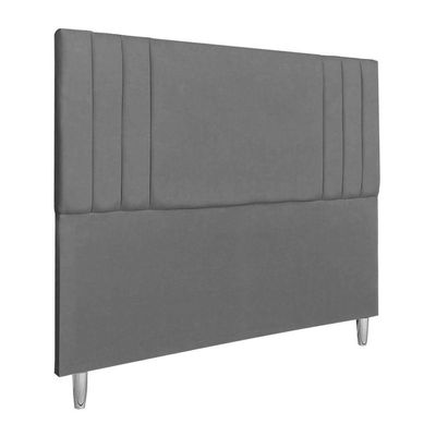 Cabeceira Casal 1,60m Viena Suede Cinza Dal Poz Estofados