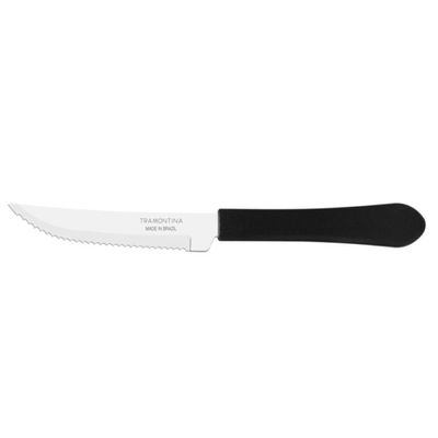 Kit 12 Faca Churrasco Tramontina Leme Inox Preto 4"