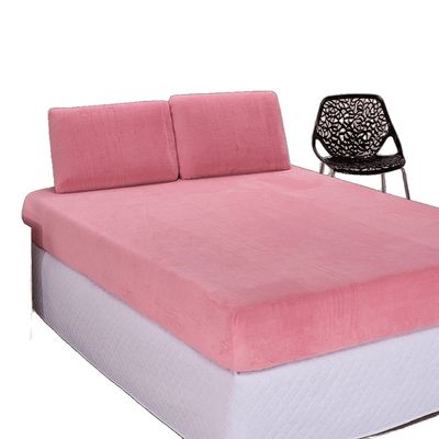 Jogo de Lençol King em Manta Plush 3 Peças - Rosa - 100% Poliéster