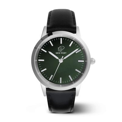 Relógio Masculino Elegante Prata Casual Clássico New Port