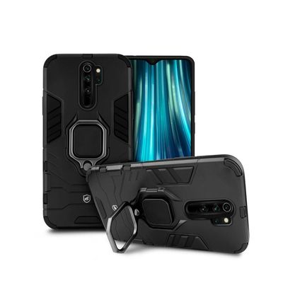 Kit Capa Defender Black e Pelicula Nano Vidro para Xiaomi Redmi Note 8 pro - Gshield