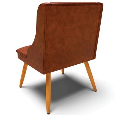 Kit 5 Cadeiras Decorativas Sala de Jantar Pés Palito de Madeira Firenze PU Nozes/Natural G19 - Gran Belo