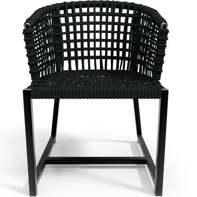 Kit 02 Cadeiras Decorativas Para Área Gourmet Cozinha Corda Náutica Belize D04 Preto - Lyam Decor