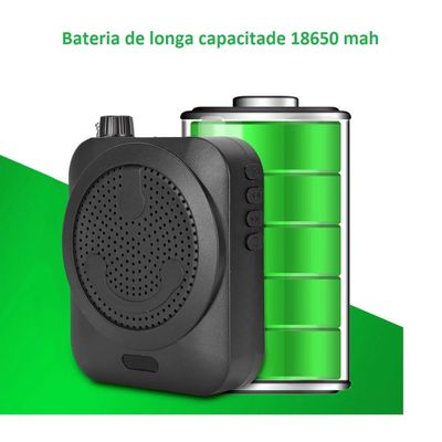 Amplificador de Voz Megafone com Microfone e Rádio FM para Professores