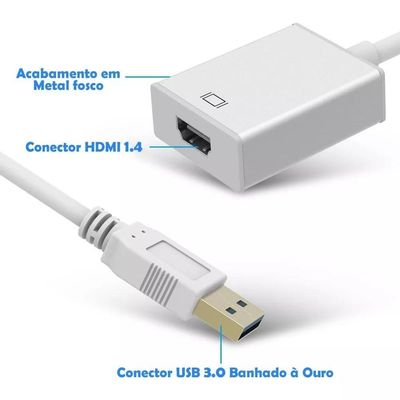 Adaptador Conversor USB 3.0 Para HDMI VÍdeo 1080p Windows