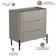 Mesa De Cabeceira Orgânica 3 Gavetas Pés Industrial Preto Bliss I03 Grigio - Lyam Decor