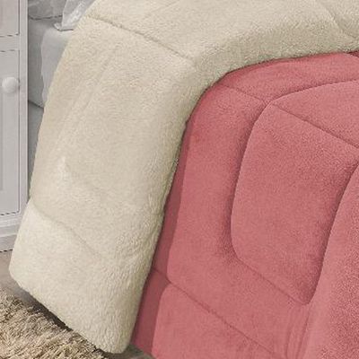 Coberdrom Robust Solteiro Manta Soft Sherpa Lã de Carneiro Pesado Grosso 1 Peça - Rosa