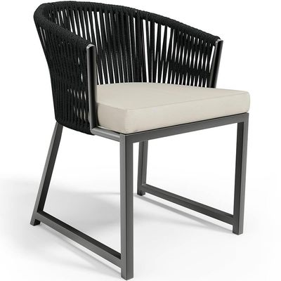 Kit Mesa Wine E 4 Cadeiras Área Externa Espaço Gourmet Corda Náutica Bethari D04 Preto - Lyam Decor