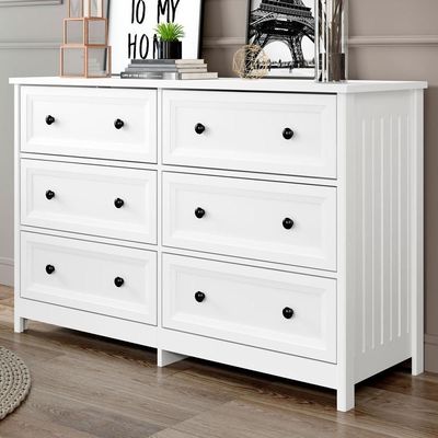 Comoda 6 Gavetas E 02 Mesas De Cabeceira 3 Gavetas Branco Dtall Branco