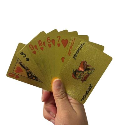 Cartas Baralho Dourado Impermeável 54 Cartas Jogo Poker Truco
