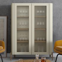 Cristaleira Sala De Jantar 2 Portas Vidro Pés Industrial Dourado Naim I03 Luna Louro - Lyam Decor