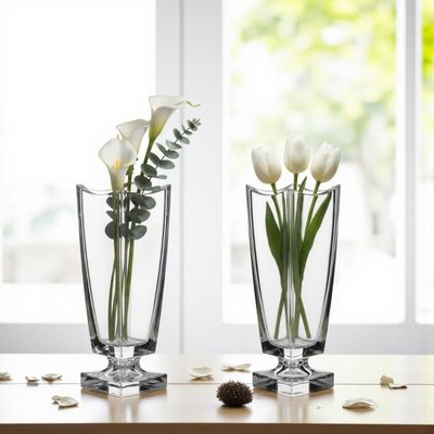 Vaso em cristal com pé L'Hermitage Noble 36,4cm: Imponência e brilho para sua decoração