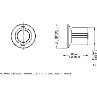Acabamento Docol Para Registro Deca E Similares De 1/2”, 3/4 1” Itapema Bella