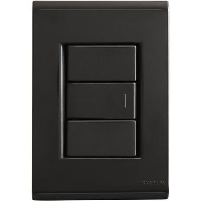 Conjunto 4x2 com 1 Interruptor Simples 10 A 250 V Tramontina Liz Grafite