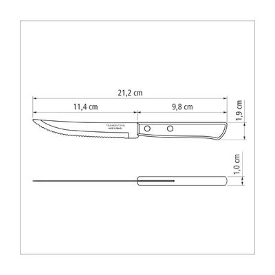 Kit 24 Faca Churrasco Tramontina Polywood Vermelha 5"