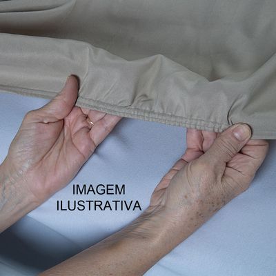 Lençol Unique Avulso de Baixo King com Elástico Micro Percal 400 Fios - Avelã