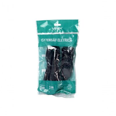 Extensão Elétrica 3 Tomadas Pl 2x0,75 3m Preta