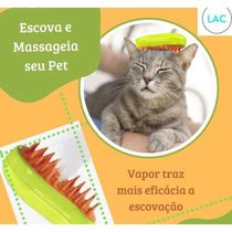Escova Tira Pelo Vapor Pet Usb Recarregável Cão Gato Amarelo
