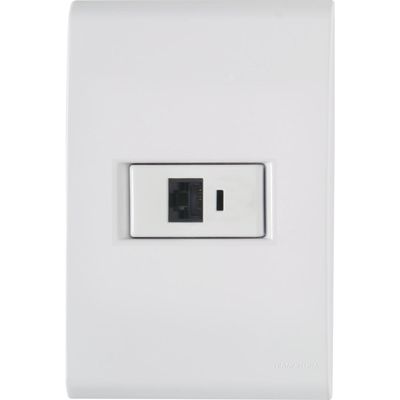 Conjunto 4x2 com 1 Tomada RJ45 cat. 6 Tramontina Liz Branco
