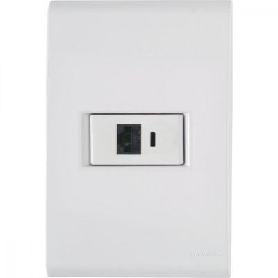 Conjunto 4x2 com 1 Tomada RJ45 cat. 6 Tramontina Liz Branco