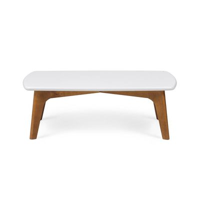 Mesa de Centro Retangular Moby Branca e Garapa