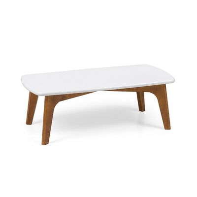 Mesa de Centro Retangular Moby Branca e Garapa