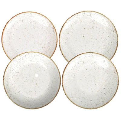 Aparelho de Jantar 24 Peças Tramontina Marrom Rustico em Porcelana Decorada Mesa Posta Elegante