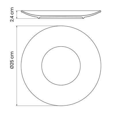 Aparelho de Jantar 24 Peças Tramontina Marrom Rustico em Porcelana Decorada Mesa Posta Elegante