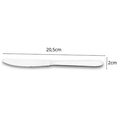 Jogo 12 Facas De Mesa 20,5cm Aço Turim Brinox Cozinha Servir