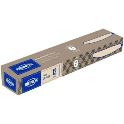 Jogo 12 Facas De Mesa 20,5cm Aço Turim Brinox Cozinha Servir