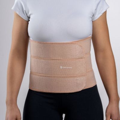 Faixa Abdominal 3 Painéis Ortho Care Dellamed P / Bege