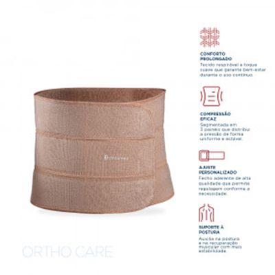 Faixa Abdominal 3 Painéis Ortho Care Dellamed P / Bege