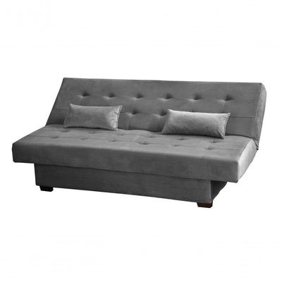 Sofá Cama Casal 3 Lugares Laila - Veludo Chumbo