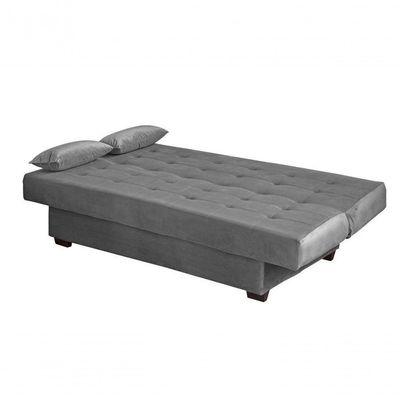 Sofá Cama Casal 3 Lugares Laila - Veludo Chumbo