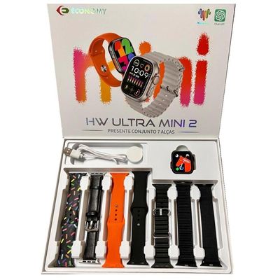 Relogio Smartwatch Hw Ultra Mini2 41mm +7 Pulseiras Com Chat GPT - Preto