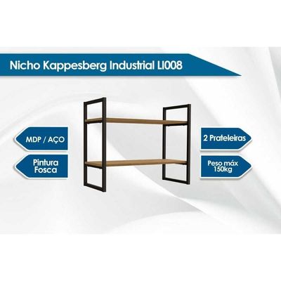 Prateleira Decorativa Quarto Bebê Industrial Li008 Canela-branco - Kappesberg