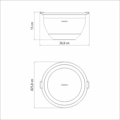 Bowl Tramontina Cucina em Aço Inox com Tampa Plástica 25 cm 5 Litros